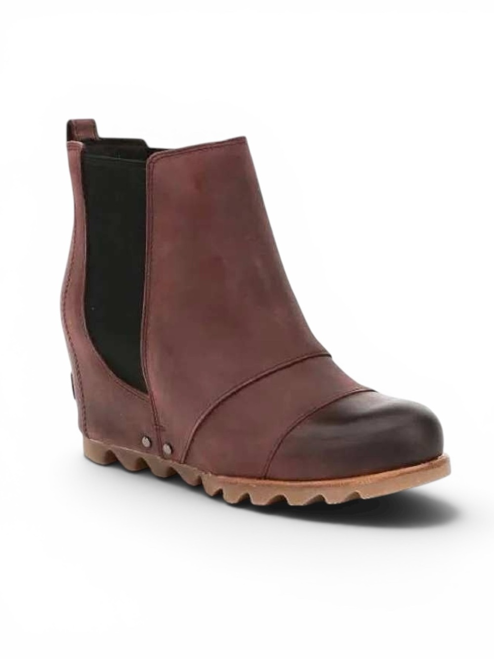 Sorel Lea Wedge Leather Chelsea Boots Lug Sole Gorpcore Streetwear Brown 7.5